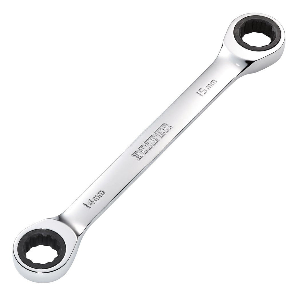Draper HI-TORQ Metric Double Ratchet Ring Spanner, 14 x 15mm 27738
