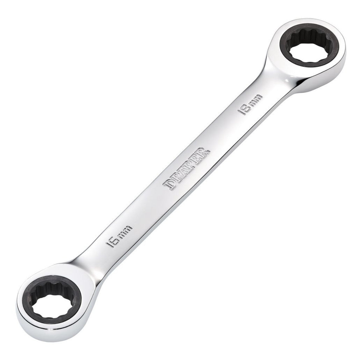 Draper HI-TORQ Metric Double Ratchet Ring Spanner, 16 x 18mm 27739