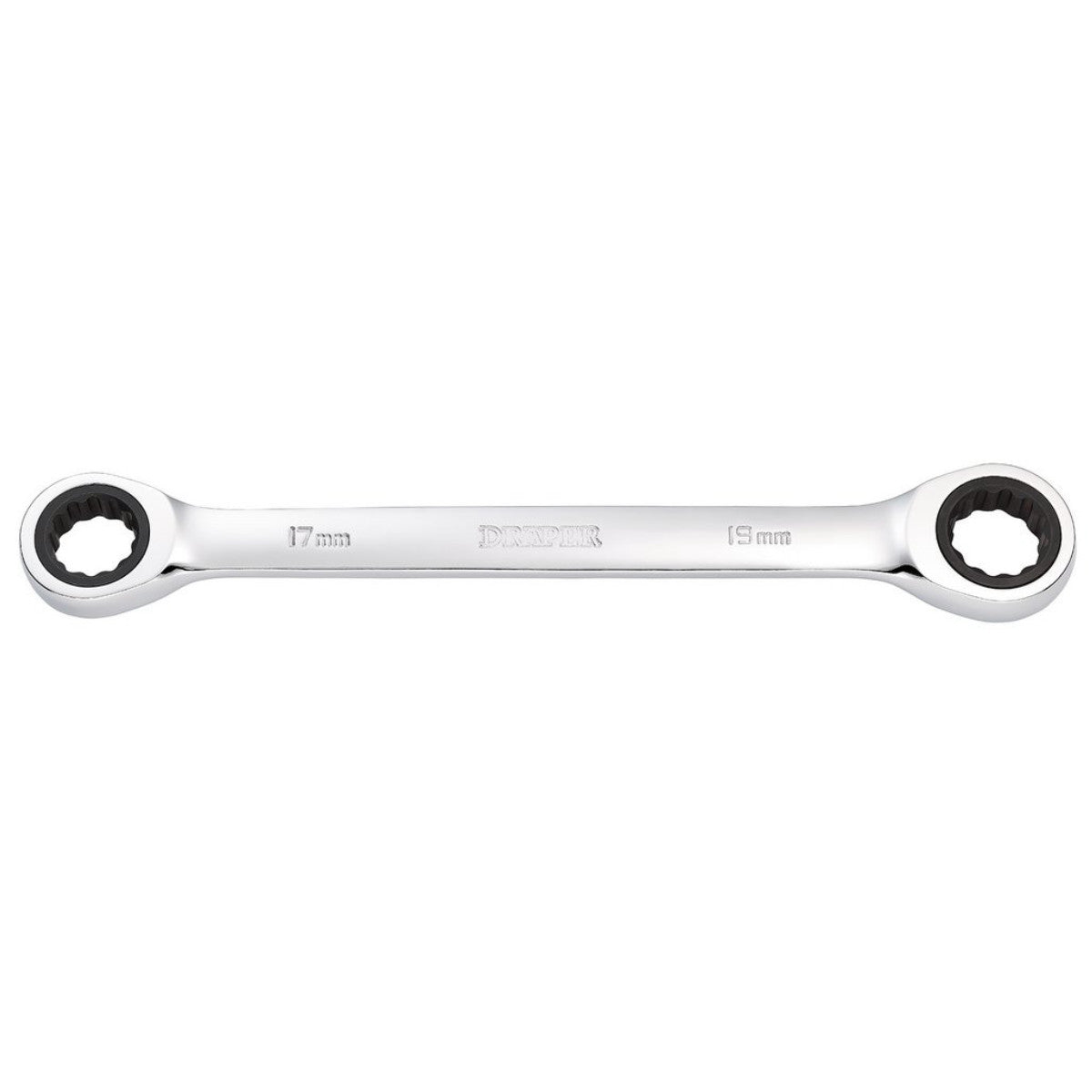 Draper HI-TORQ Metric Double Ratchet Ring Spanner, 17 x 19mm 27740