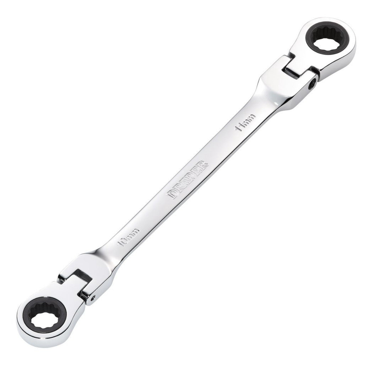 Draper HI-TORQ Metric Flexible Head Double Ring Ratchet Spanner, 10 x 11mm 27745