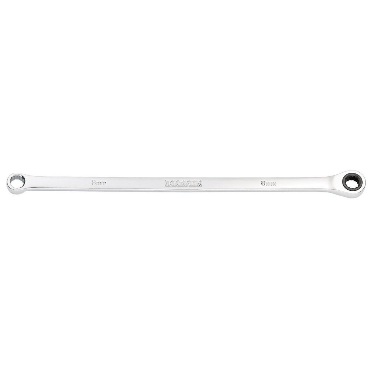 Draper HI-TORQ Metric Extra-Long Double Ring Ratchet Spanner, 8mm 27765