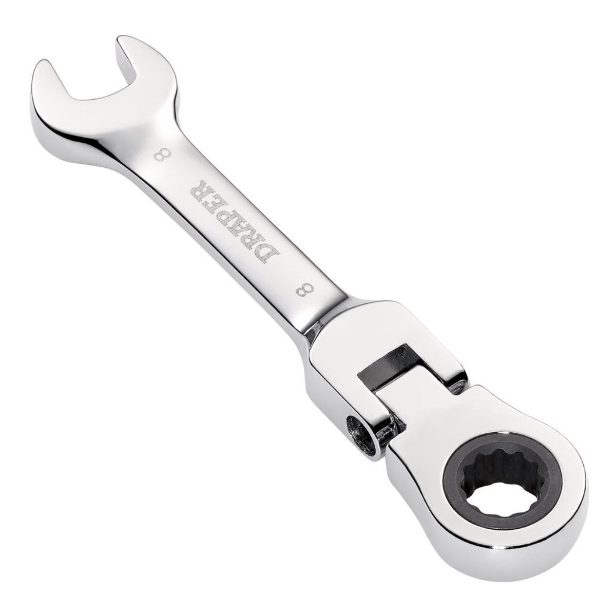 Draper HI-TORQ Metric Stubby Flexible Head Ratchet Combination Spanner, 8mm 27949