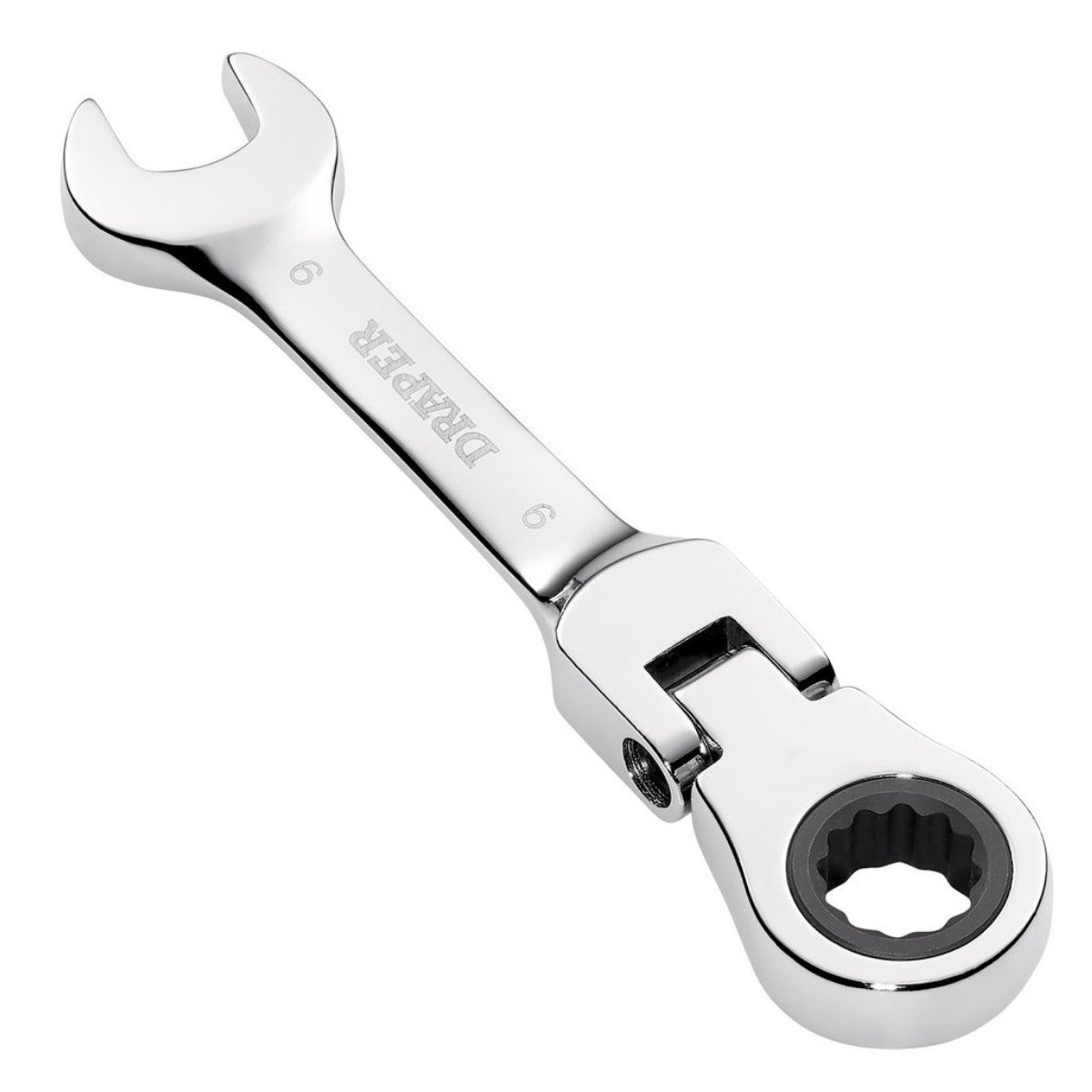 Draper HI-TORQ Metric Stubby Flexible Head Ratchet Combination Spanner, 9mm 27964