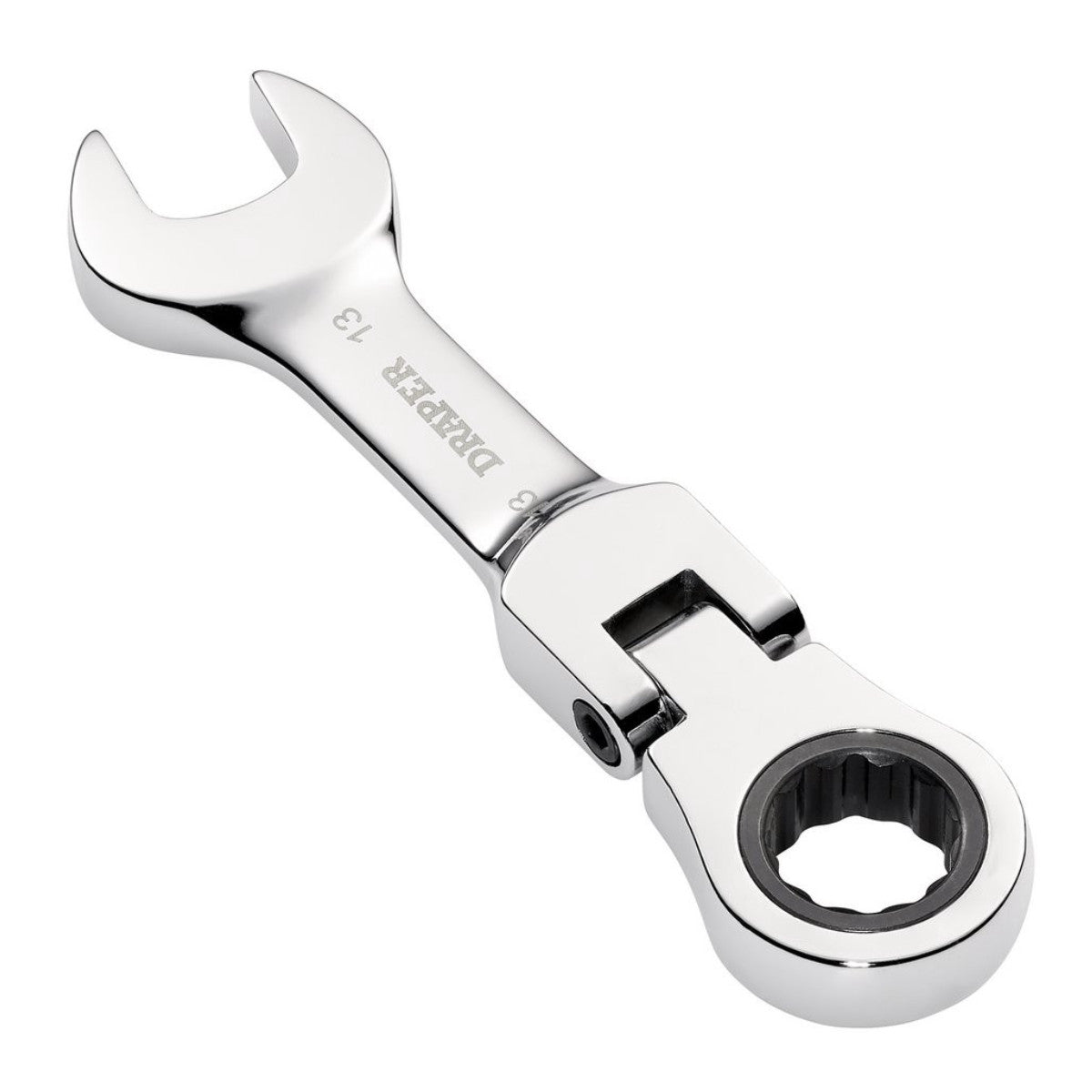 Draper HI-TORQ Metric Stubby Flexible Head Ratchet Combination Spanner, 13mm 27969