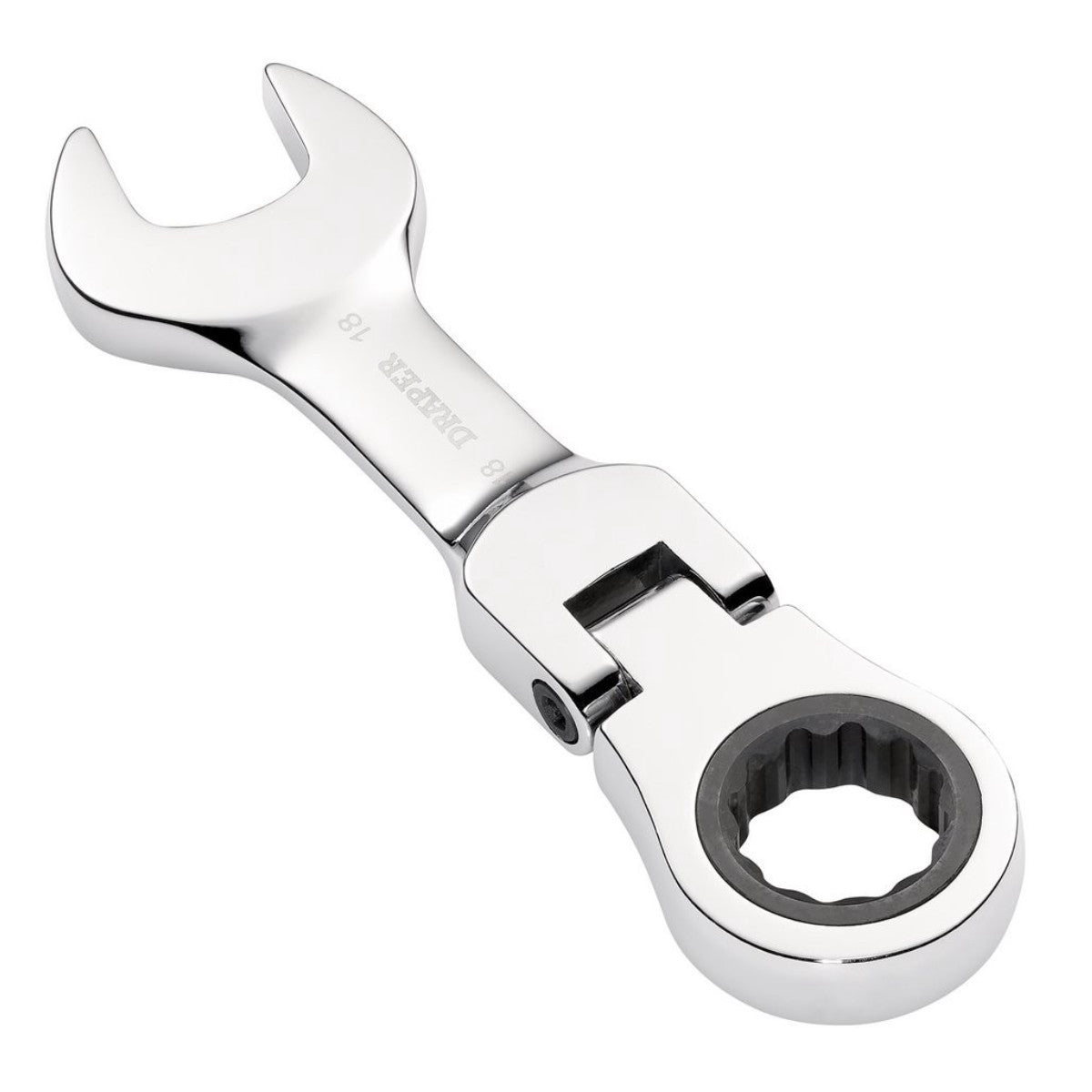 Draper HI-TORQ Metric Stubby Flexible Head Ratchet Combination Spanner, 18mm 27979