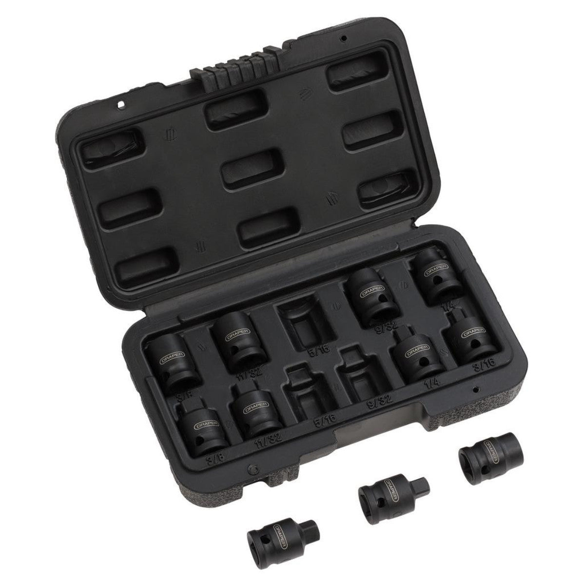 Draper Impact Pipe Plug Socket Set, 3/8" Sq. Dr. (11 Piece) 28193