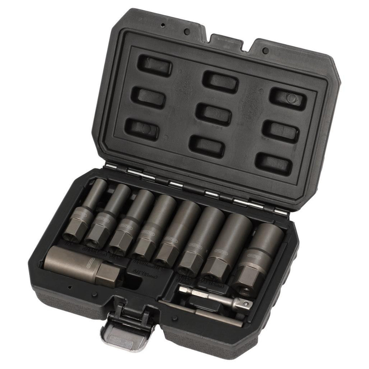 Draper Spiral Type Deep Bolt Extractor Set, 3/8" Sq. Dr. (11 Piece) 28197