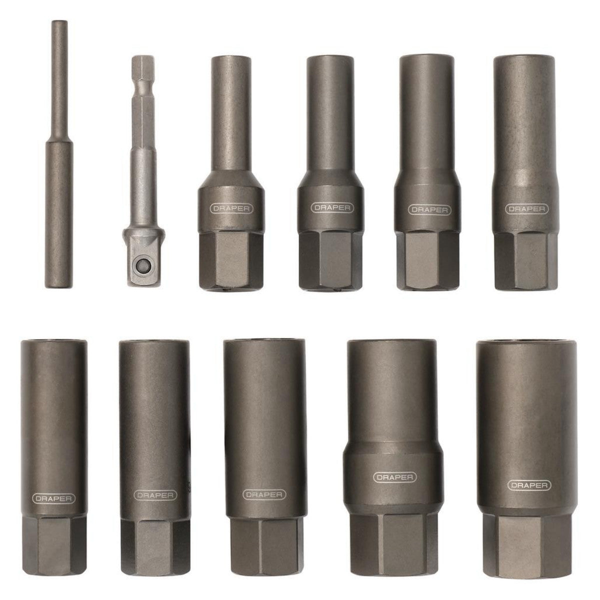 Draper Spiral Type Deep Bolt Extractor Set, 3/8" Sq. Dr. (11 Piece) 28197