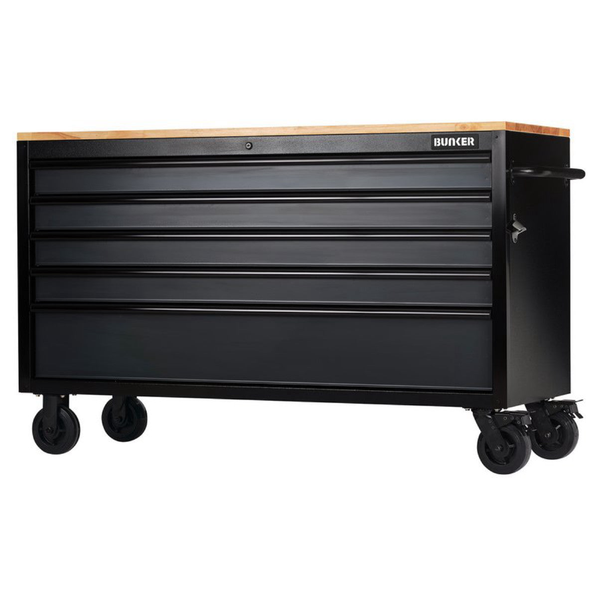 Bunker 5 Drawer Workbench Roller Tool Cabinet, 61", Grey 28343