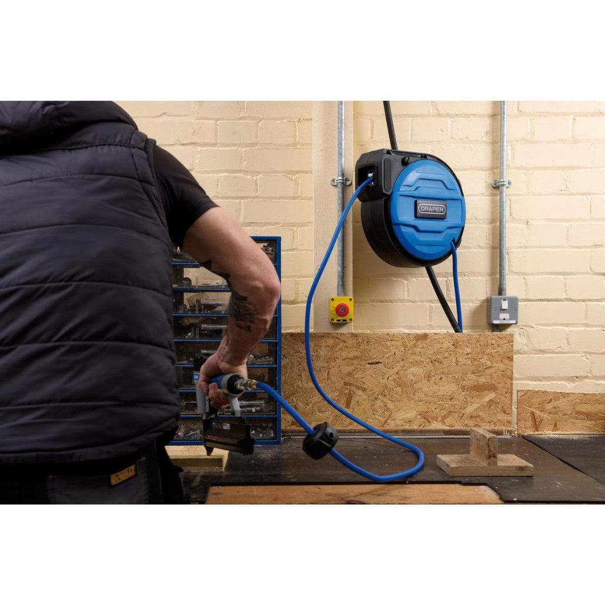 Draper Retractable Air Hose Reel, 15m, 10mm ID 29669