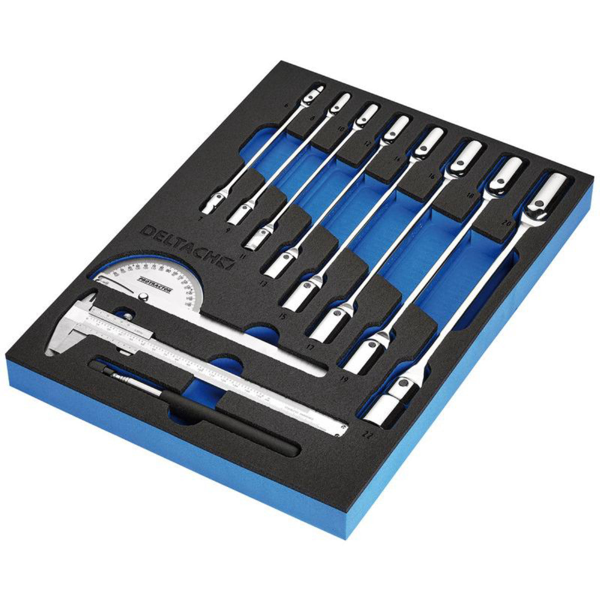 Bunker Knee Wrench, Measuring and Pick-up Set in EVA Foam Inlay (10 Piece) 29716