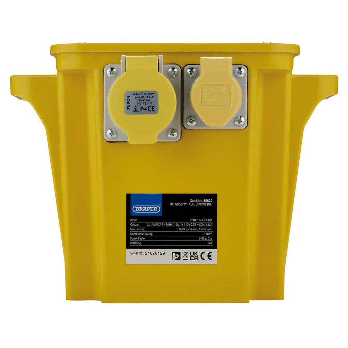 Draper 110V Portable Transformer, 5.0kVA 30620
