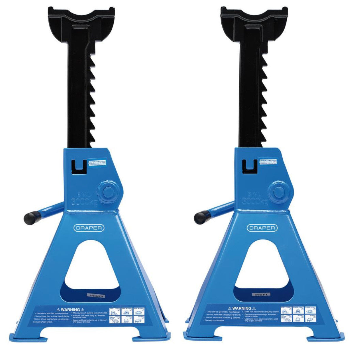 Draper Ratchet Axle Stands, 3 Tonne (Pair) 30881