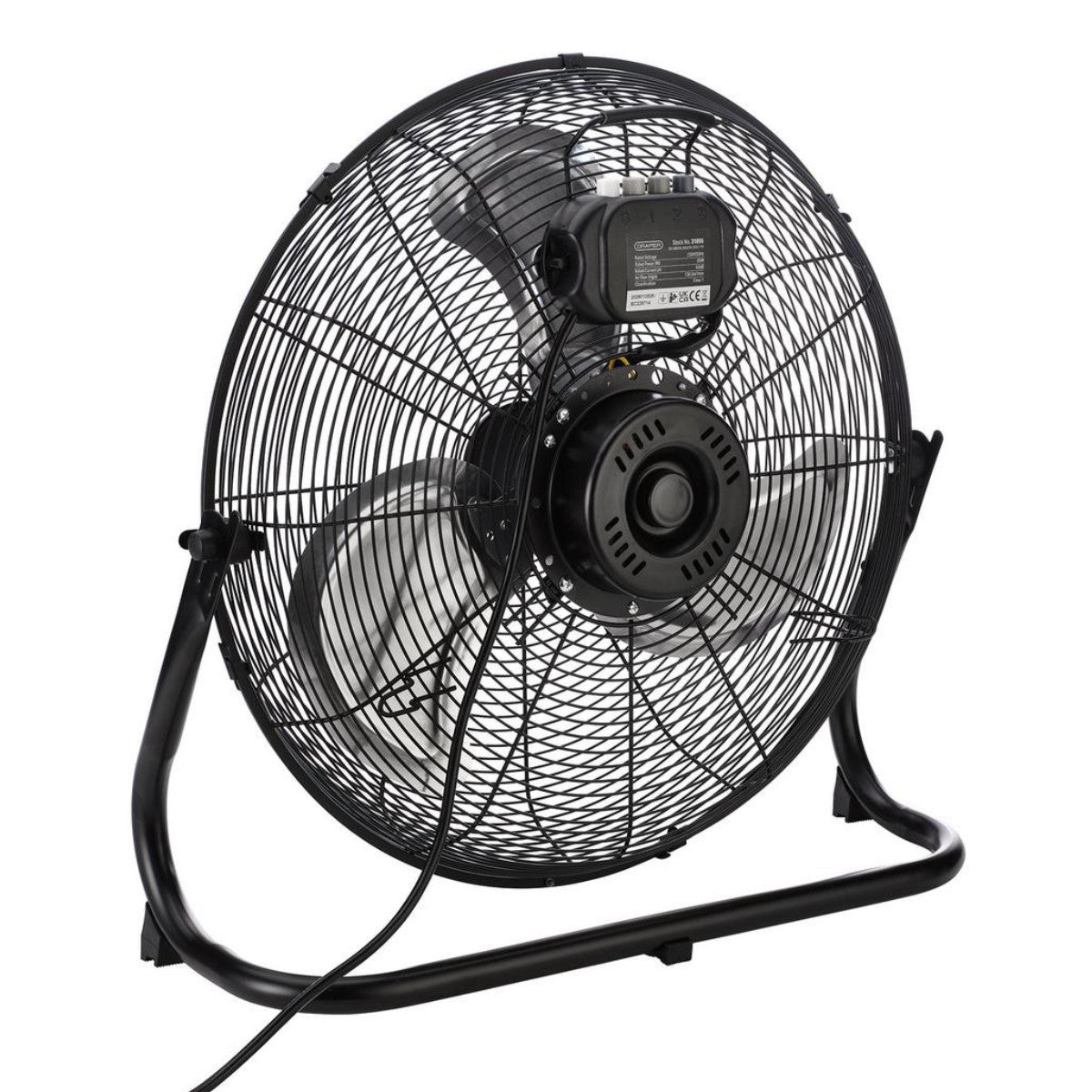 Draper 230V High Velocity Floor Fan, 18"/440mm, 95W. 31855