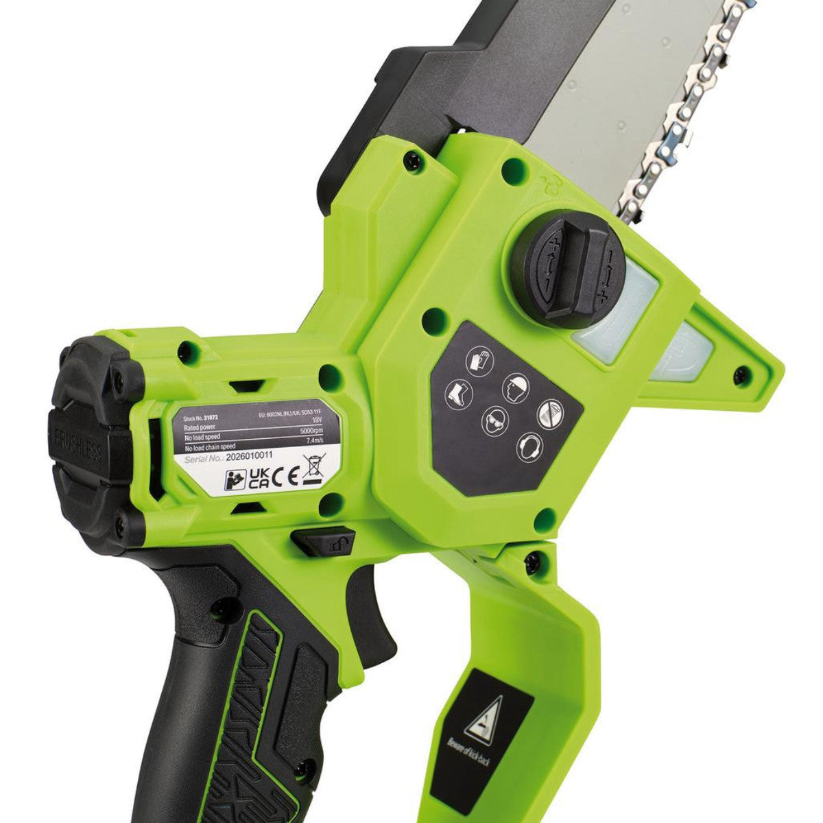 Draper 18V Brushless Mini Pruner Saw, 1 x 4.0Ah Battery, 1 x Charger 31872