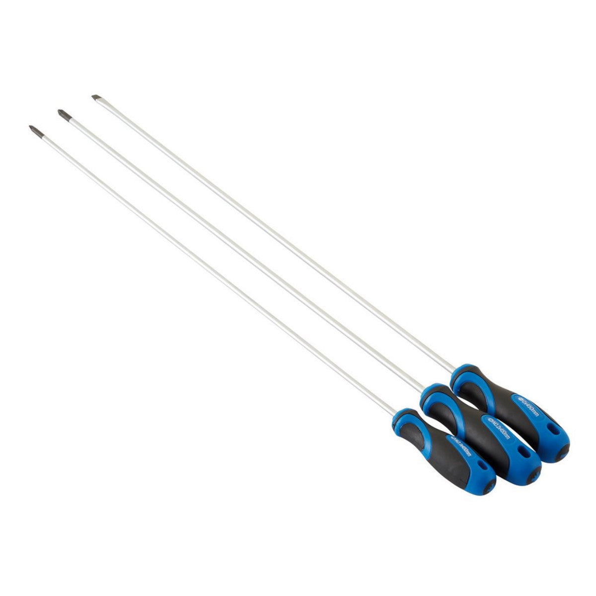 Draper Extra Long Reach Soft Grip Screwdriver Set, 450mm (3 Piece) 32603