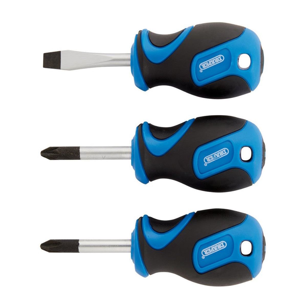 Draper Stubby Soft Grip Screwdriver Set (3 Piece) 32604