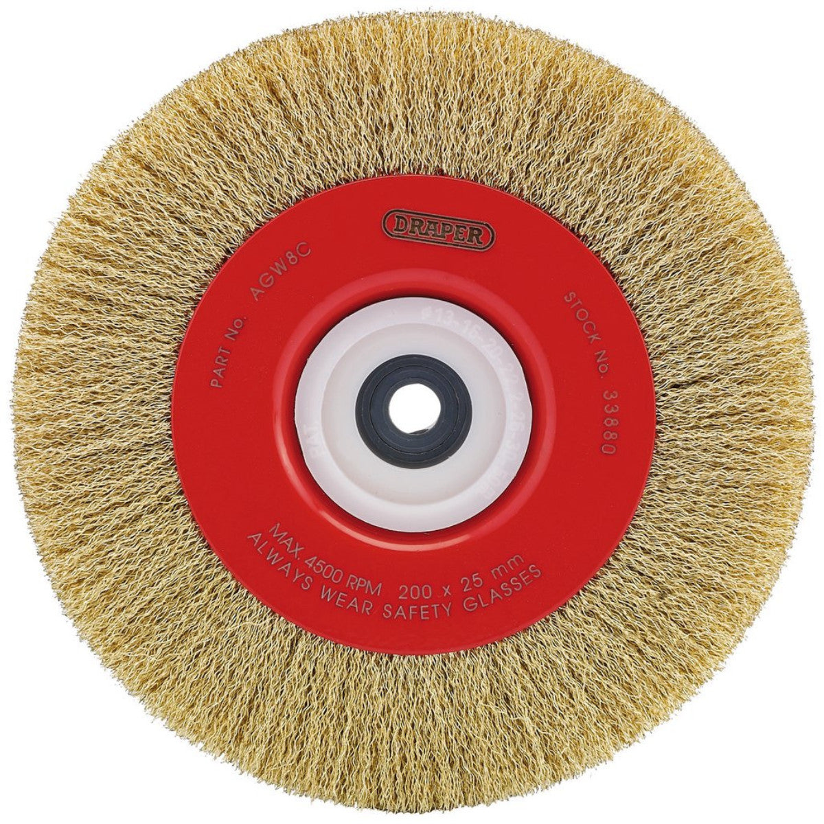Draper Crimped Steel Wire Brushes, 200 x 25mm 33880