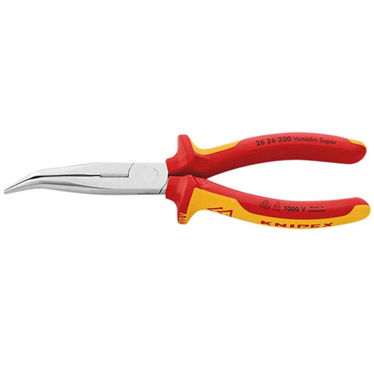 Knipex 26 26 200 SB Snipe Nose Side Cutting Pliers Insulated with Multi-Component Grips, 200mm 34056