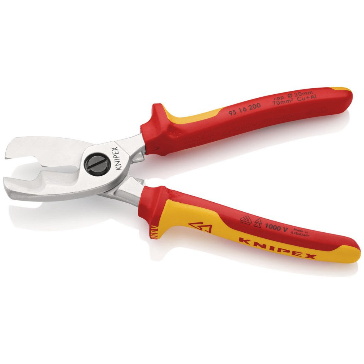 Knipex 95 16 200 SB VDE Insulated Cable Shears with Twin Cutting Edge, 200mm 34059