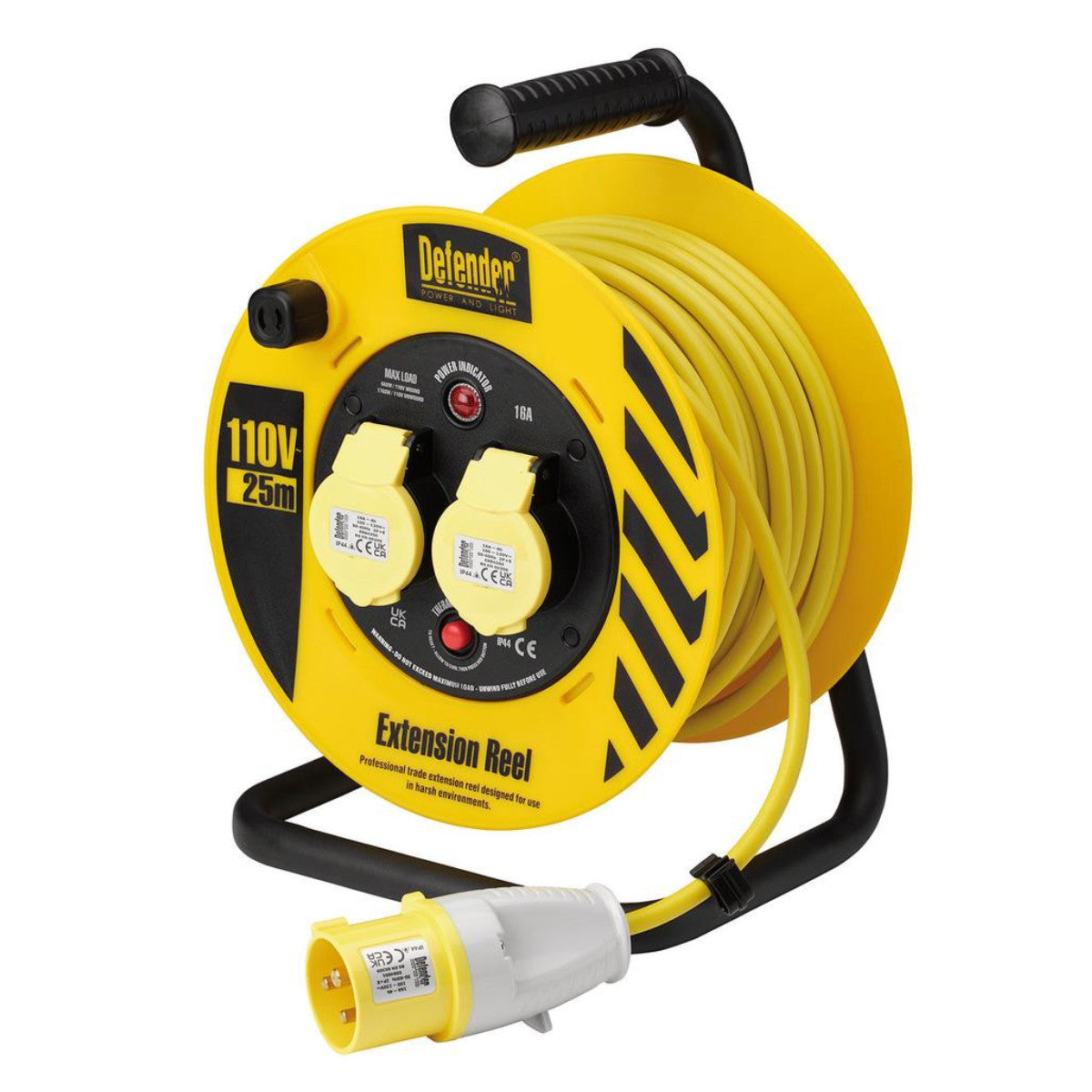 Draper E86450 110V Industrial Cable Reel, 1.5mm², 16A, 25m 35092