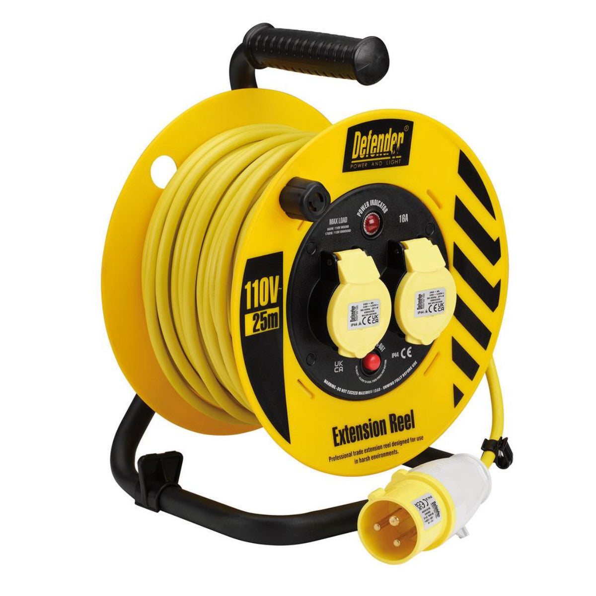 Draper E86450 110V Industrial Cable Reel, 1.5mm², 16A, 25m 35092