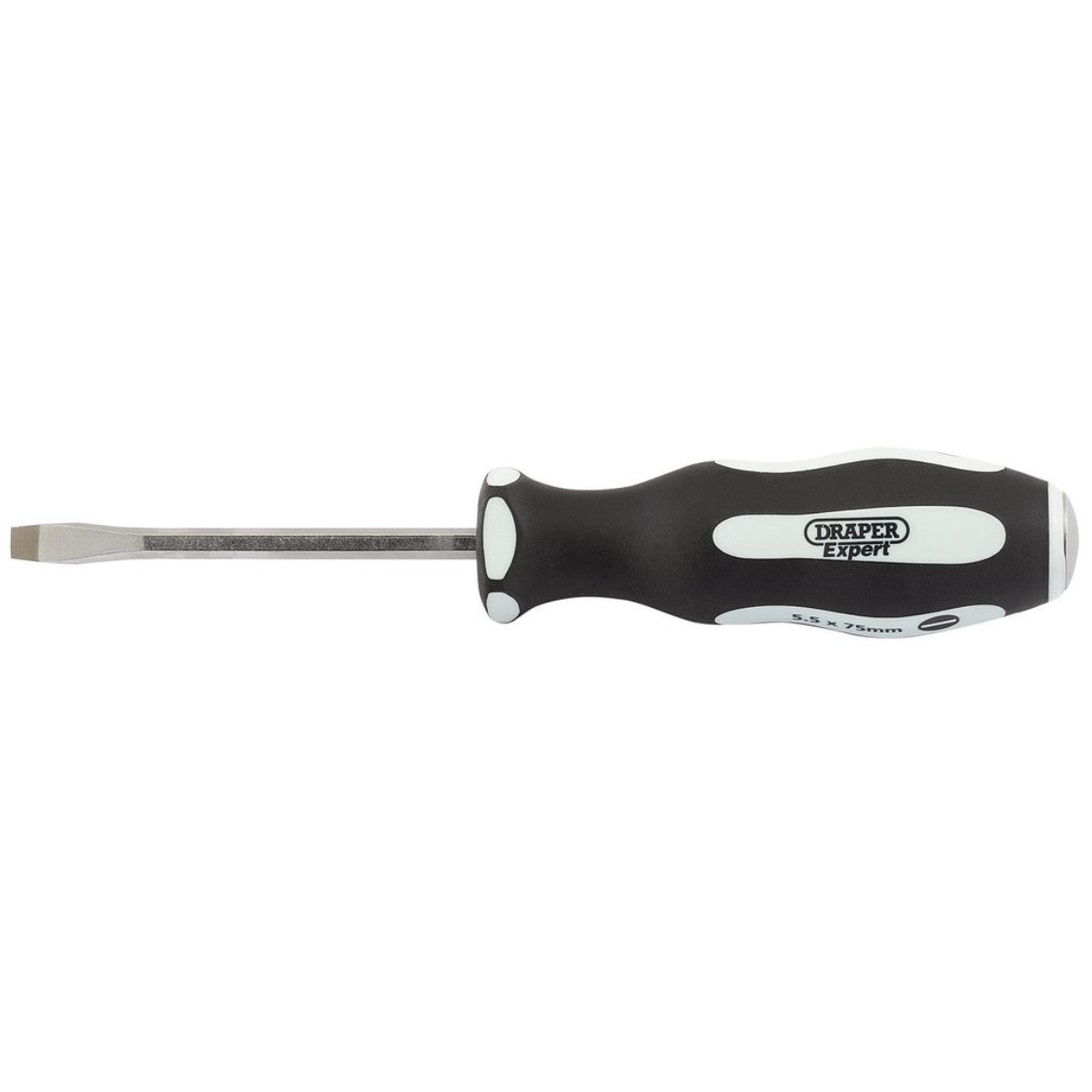 Draper Expert 'Pound Thru' Plain Slot Soft Grip Screwdriver, 5.5 x 75mm 35176