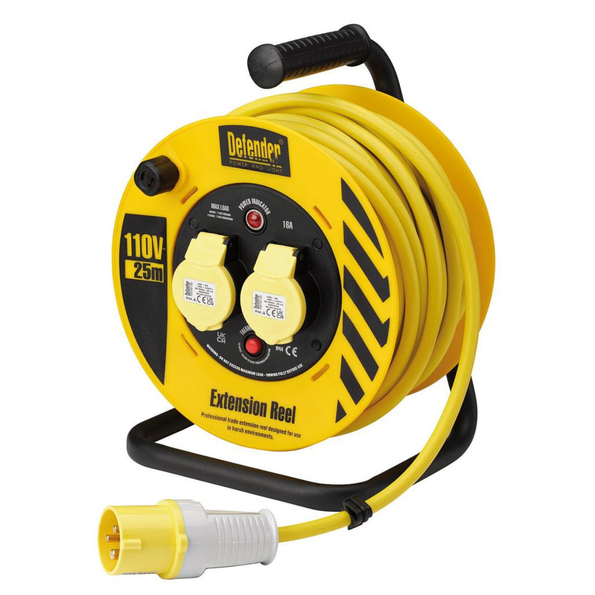 Draper E86455 110V Heavy Duty Industrial Cable Reel, 25m 35821
