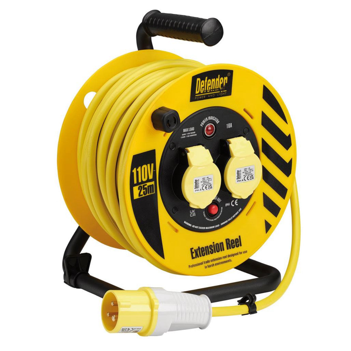 Draper E86455 110V Heavy Duty Industrial Cable Reel, 25m 35821