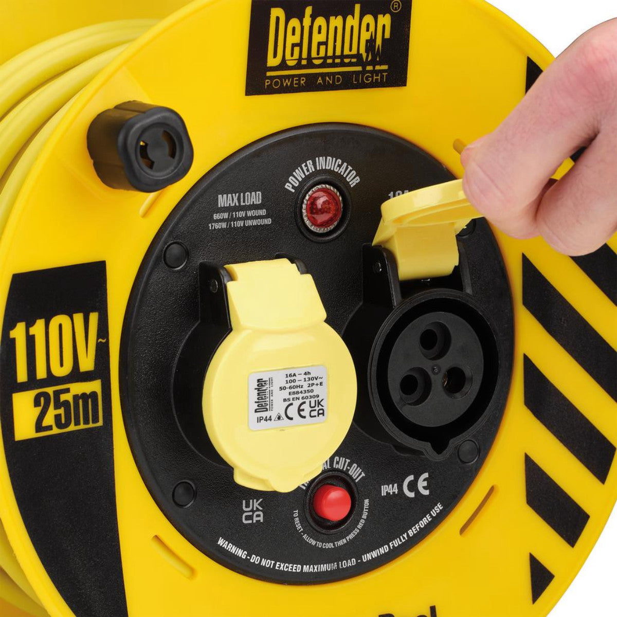 Draper E86455 110V Heavy Duty Industrial Cable Reel, 25m 35821