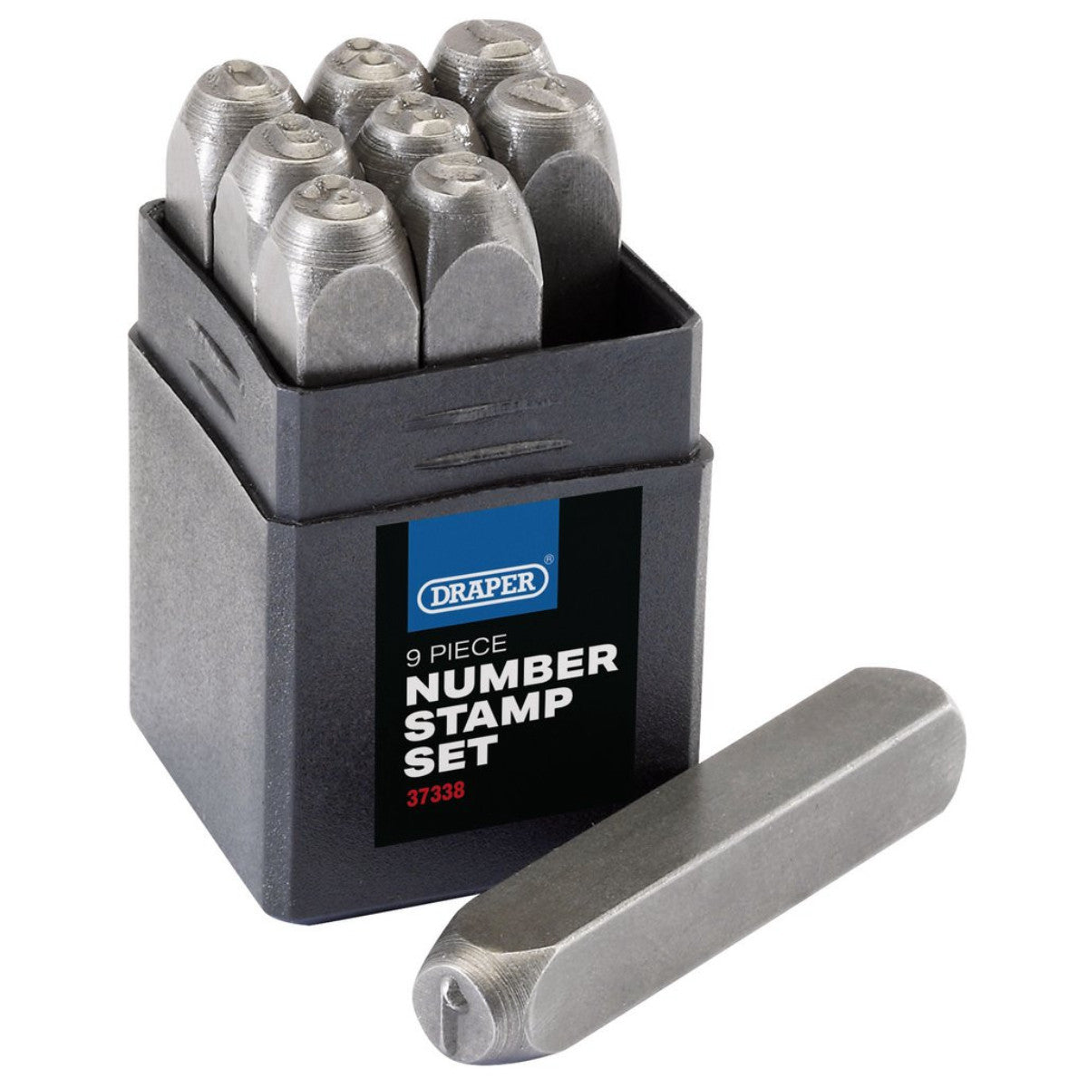 Draper 0 - 9 Number Stamp Set, 1/4" 37338