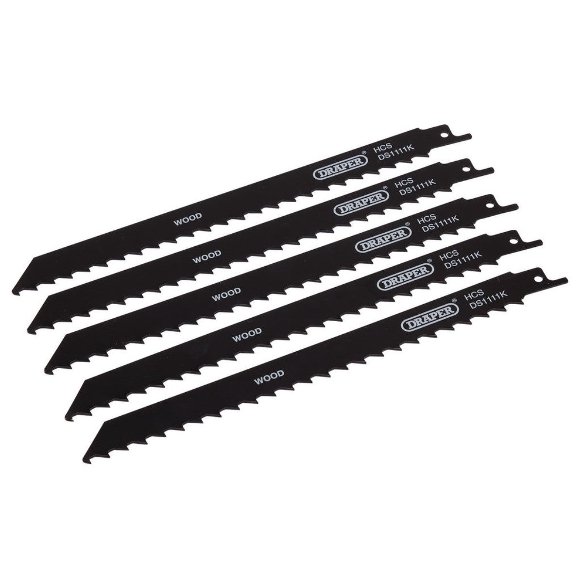 Draper Reciprocating Saw Blades for Wood and Plastic Cutting, 225mm, 3tpi (Pack of 5) 38589