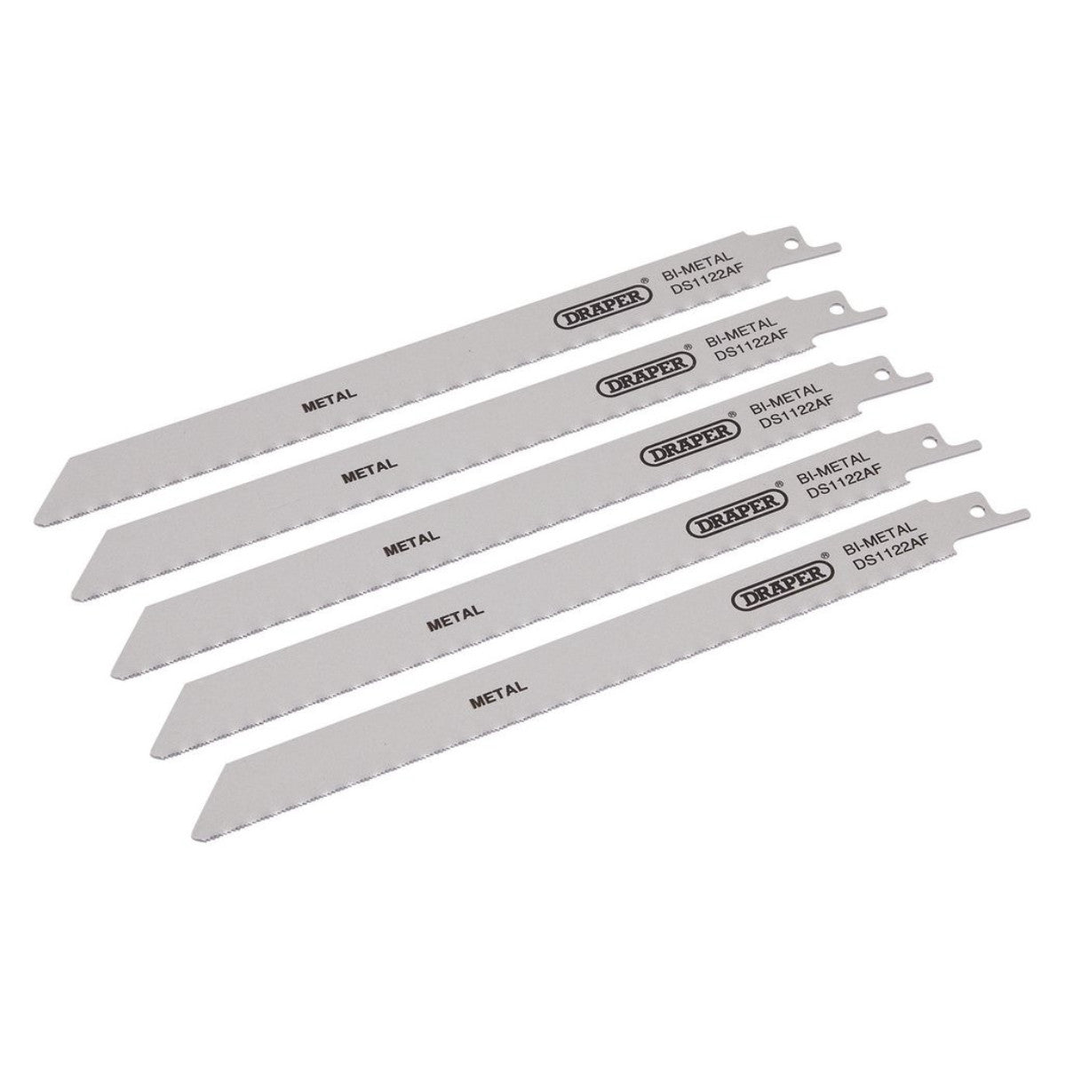 Draper Bi-metal Reciprocating Saw Blades for Metal Cutting, 225mm, 24tpi (Pack of 5) 38593