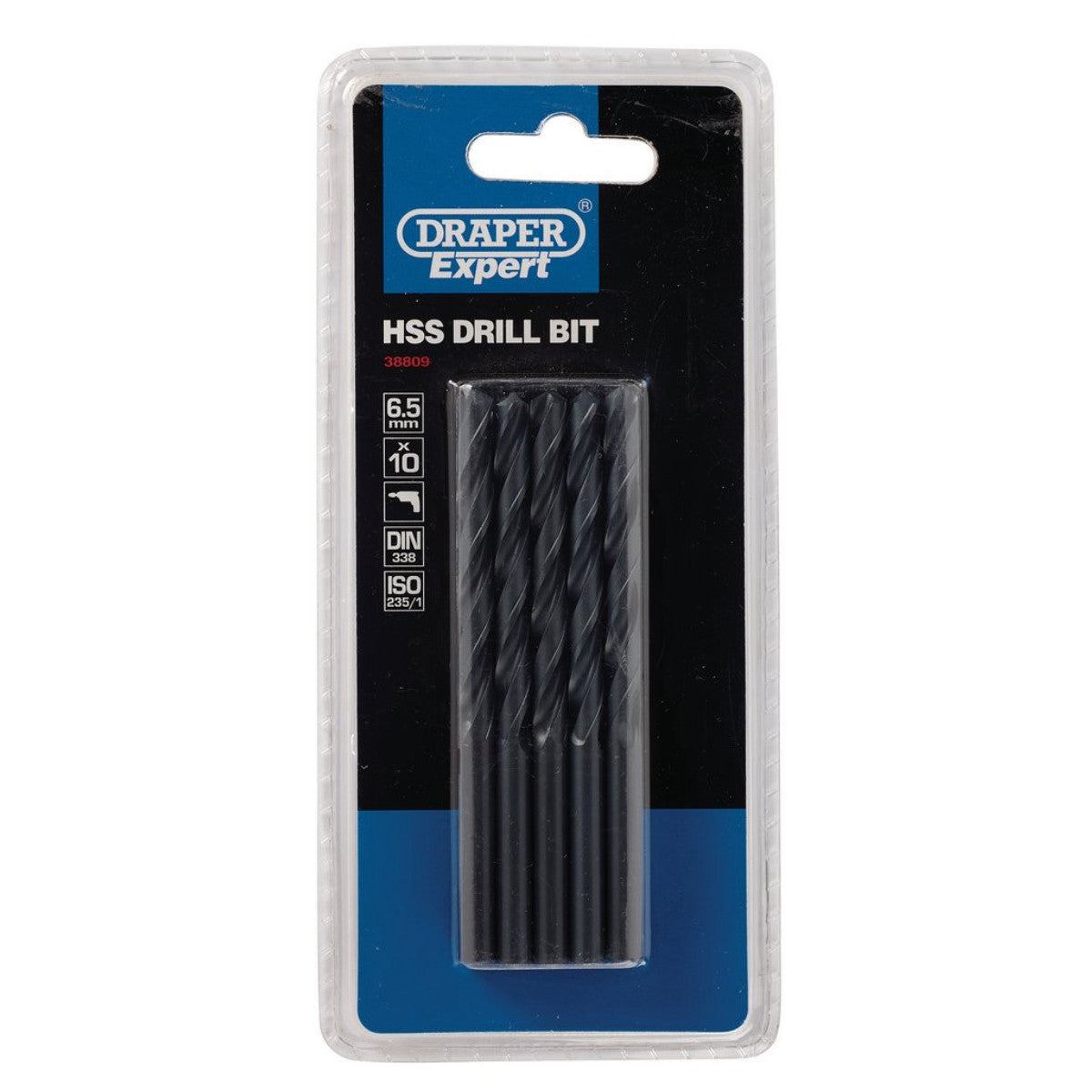 Draper Expert HSS Drill Bit, 6.5 x 185mm (Pack of 10) 38809