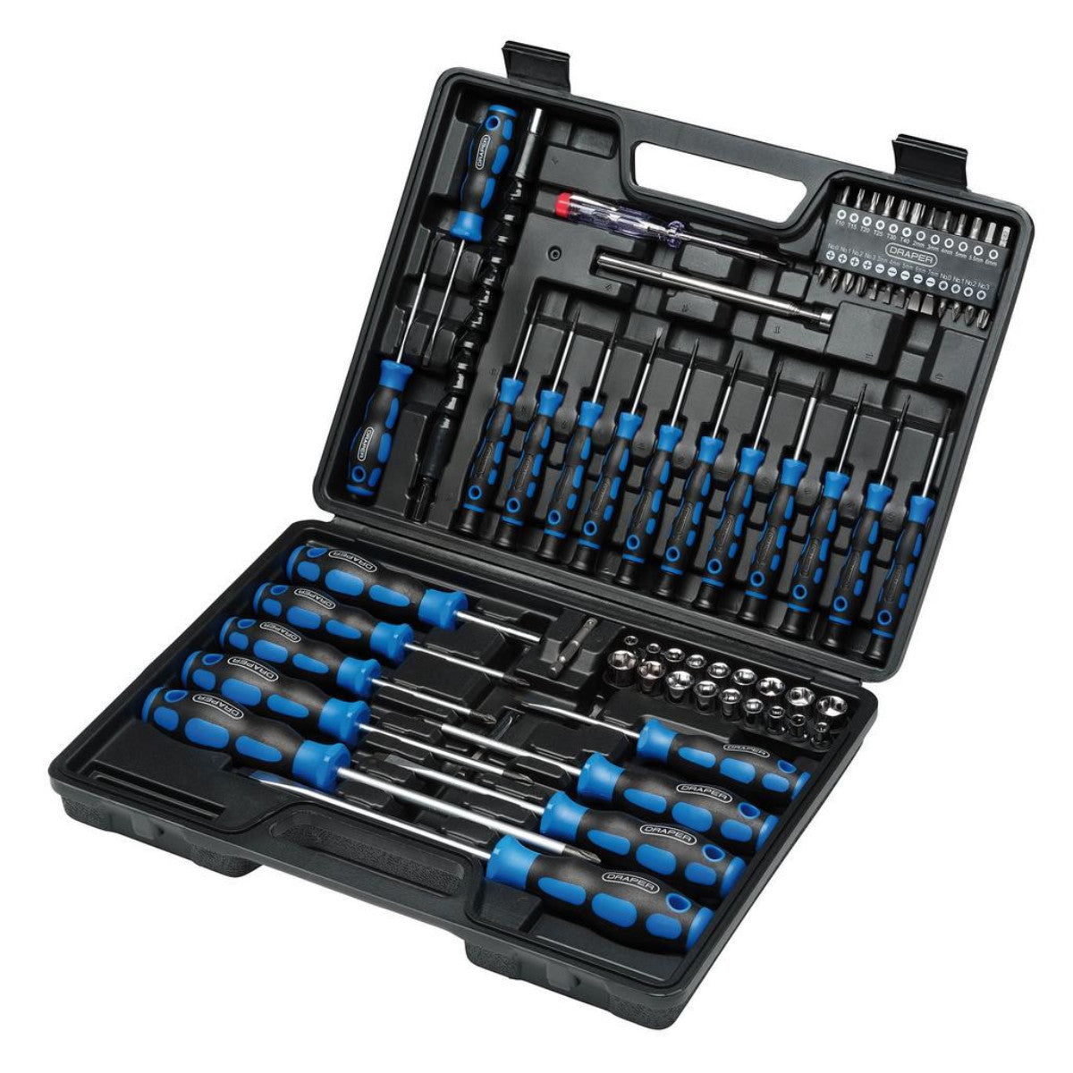 Draper Screwdriver, Socket and Bit Set, Blue (70 Piece) 40850