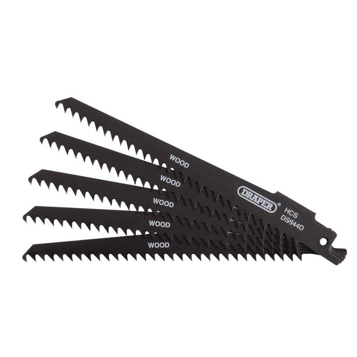 Draper Reciprocating Saw Blades for Wood and Plastic Cutting, 150mm, 6tpi (Pack of 5) 43430