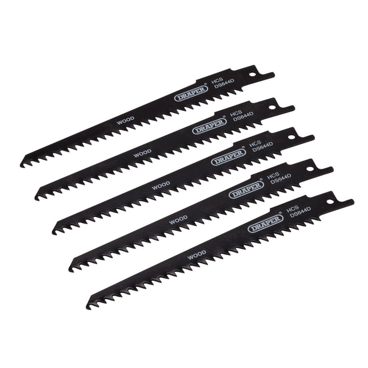 Draper Reciprocating Saw Blades for Wood and Plastic Cutting, 150mm, 6tpi (Pack of 5) 43430