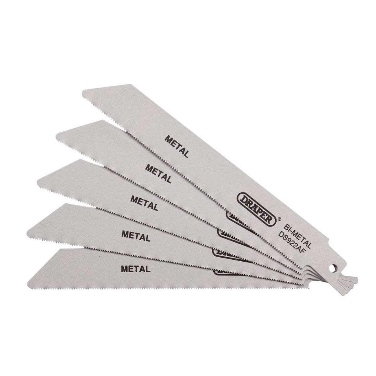 Draper Bi-metal Reciprocating Saw Blades for Metal Cutting, 150mm, 24tpi (Pack of 5) 43444