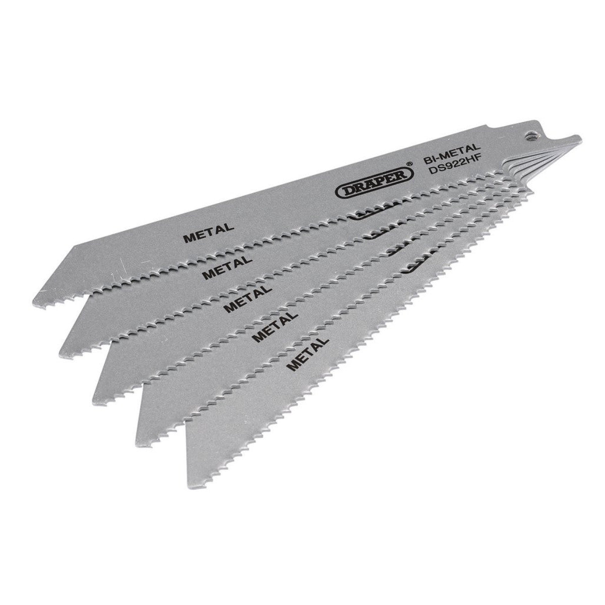 Draper Bi-metal Reciprocating Saw Blades for Metal, 150mm, 10tpi (Pack of 5) 43460