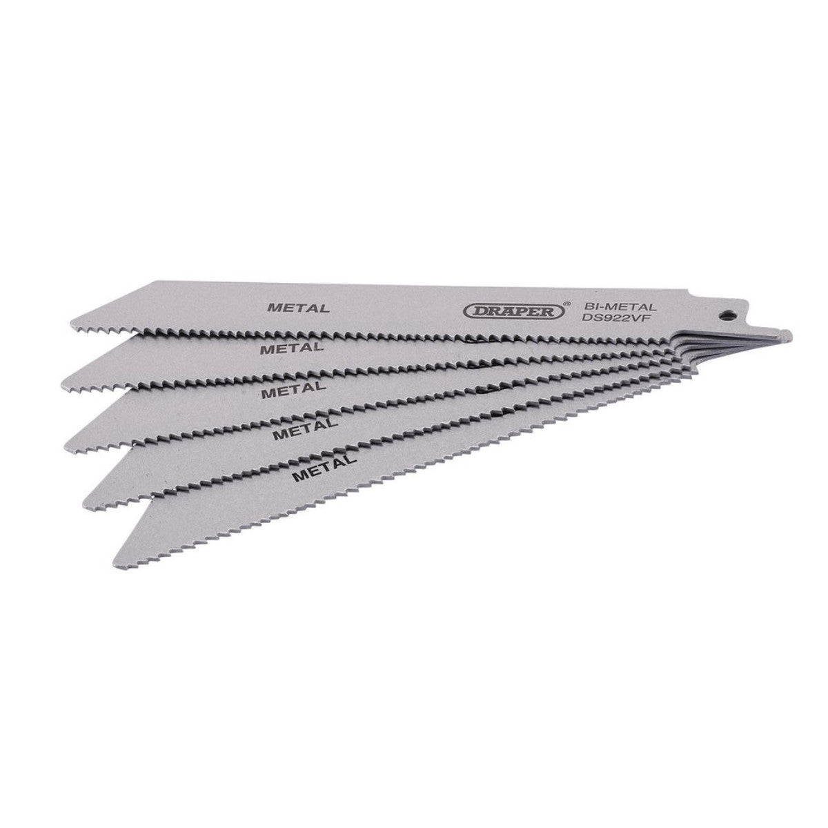 Draper Bi-metal Reciprocating Saw Blades for Metal, 150mm, 10-14tpi (Pack of 5) 43463