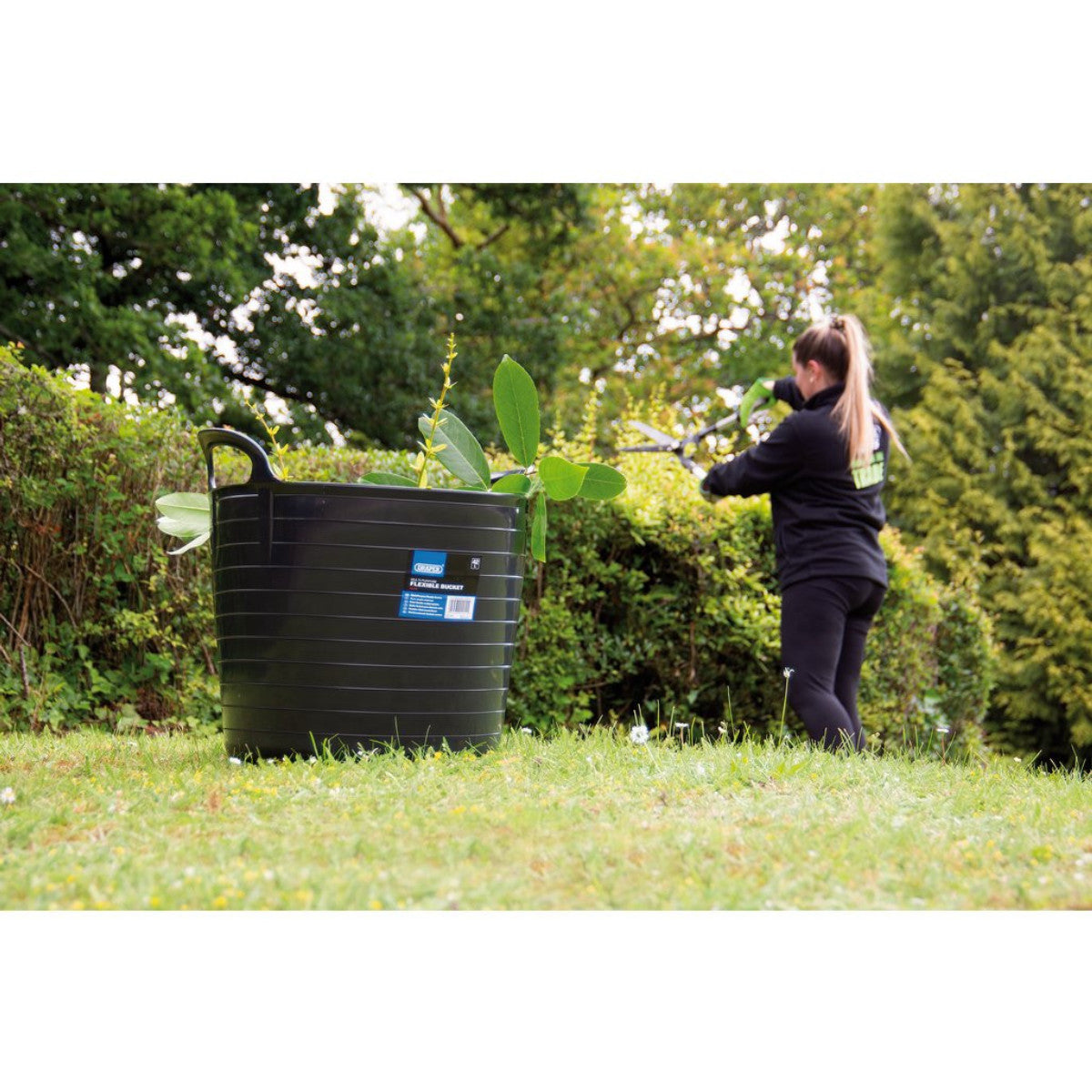 Draper Multi-Purpose Flexible Bucket, 42L, Black 43475