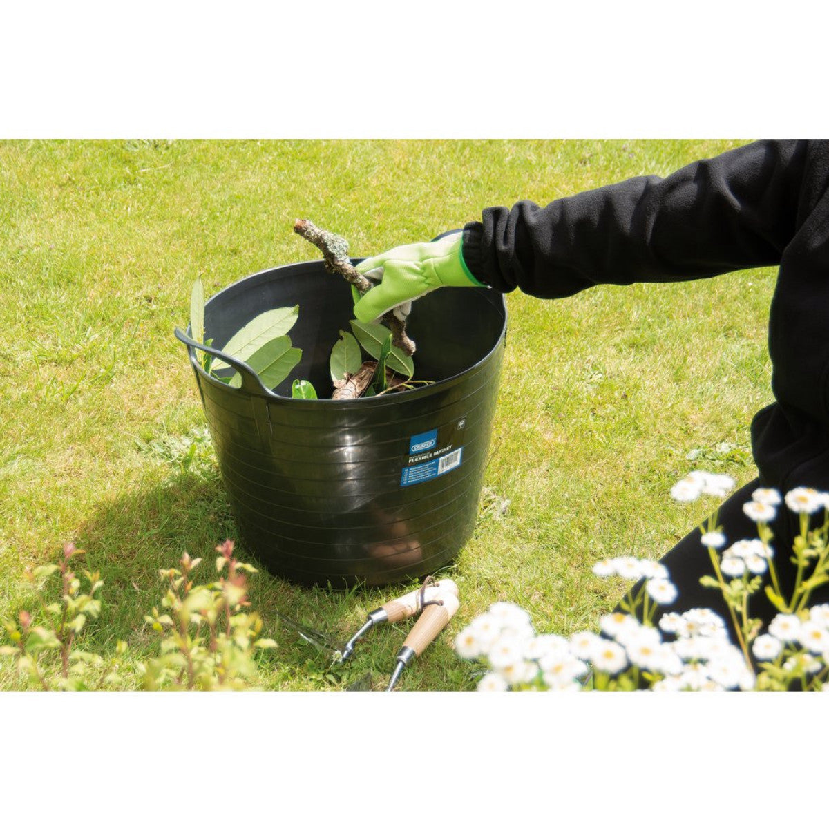 Draper Multi-Purpose Flexible Bucket, 42L, Black 43475