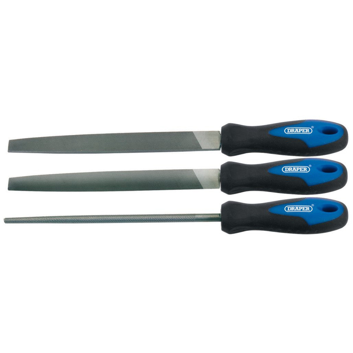 Draper Soft Grip Engineers File Set, 200mm (3 Piece) 44963