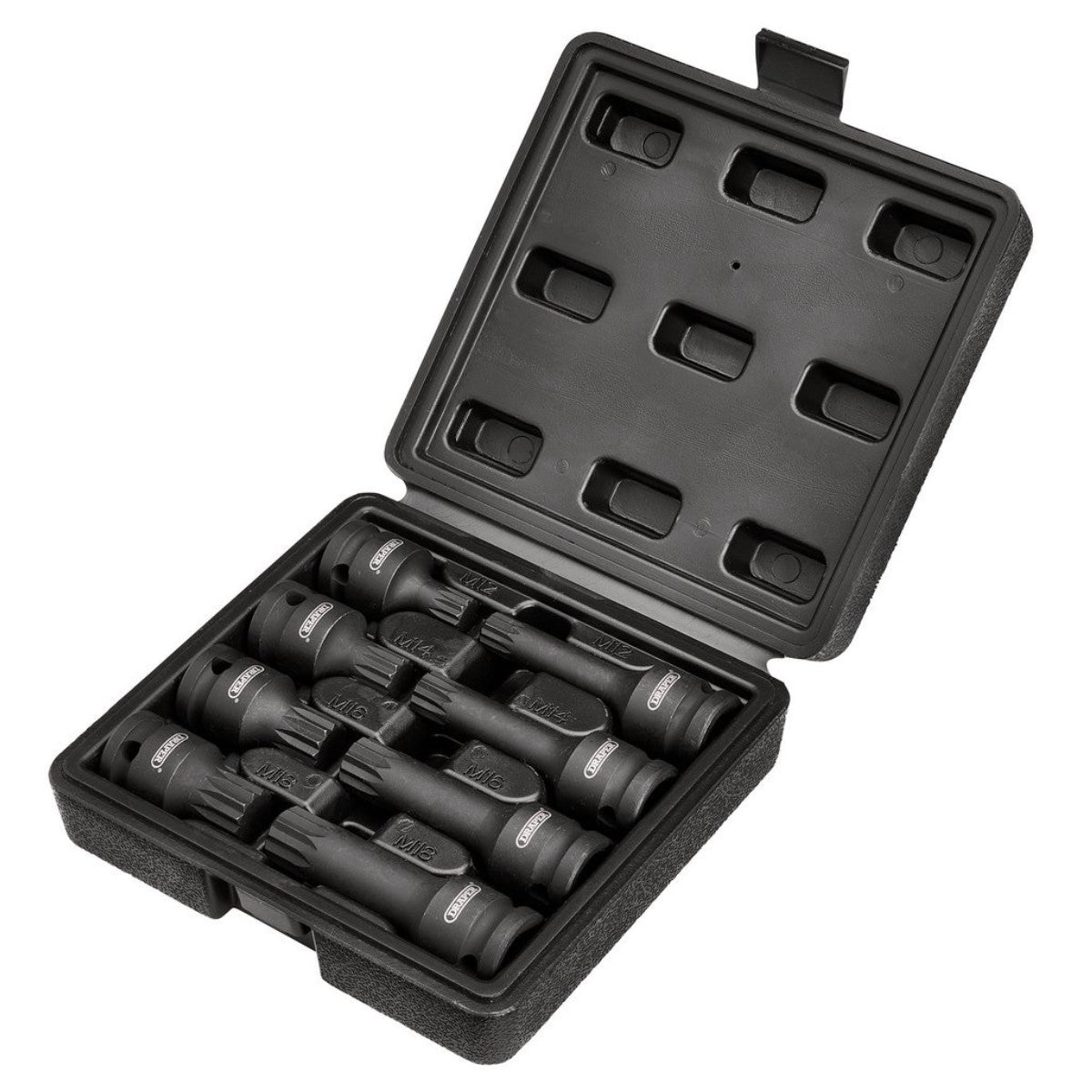 Draper Tamper Proof Impact Spline Set, 1/2" Sq. Dr. (8 Piece) 49460