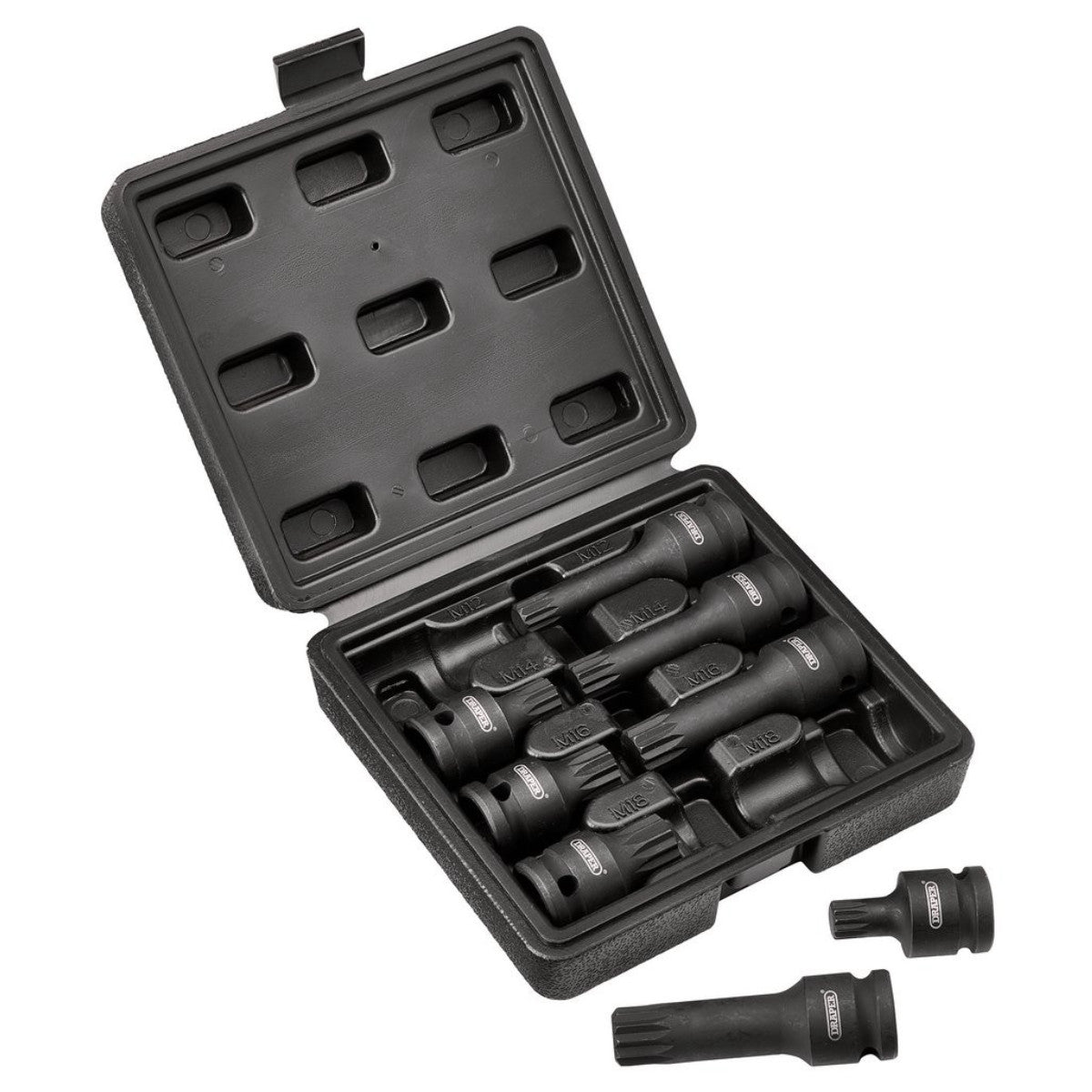 Draper Tamper Proof Impact Spline Set, 1/2" Sq. Dr. (8 Piece) 49460