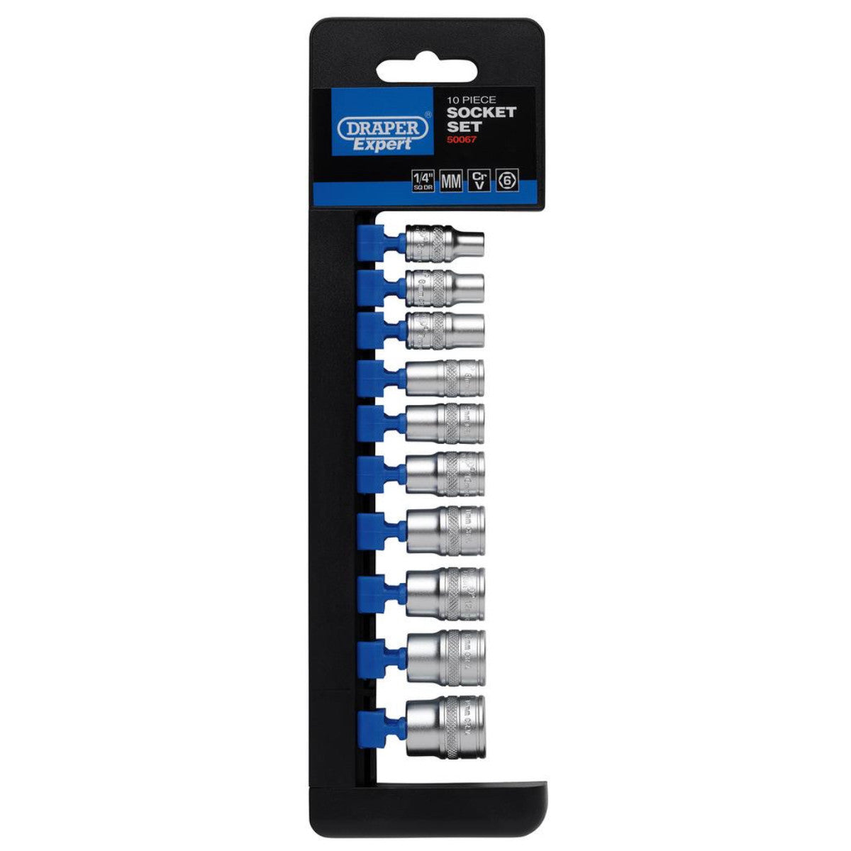 Draper Expert Metric Socket Set, 1/4" Sq. Dr. (10 Piece) 50067
