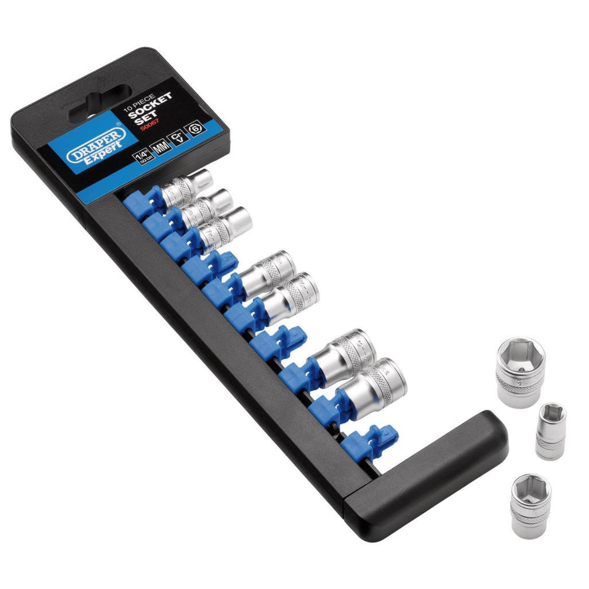 Draper Expert Metric Socket Set, 1/4" Sq. Dr. (10 Piece) 50067