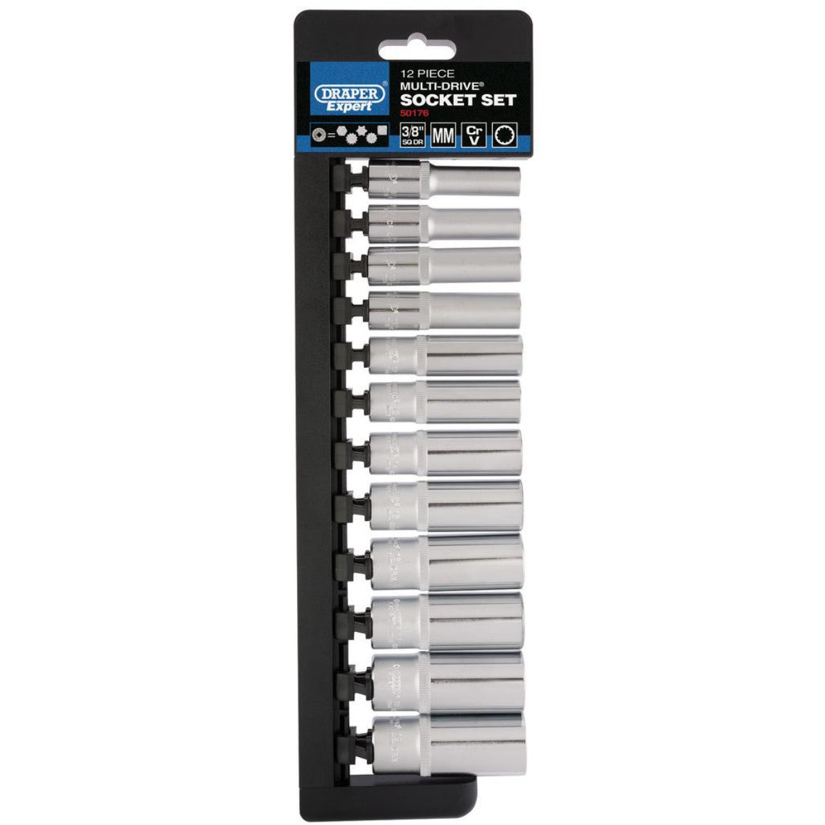 Draper Expert Multi-Drive Deep Socket Set, 3/8" Sq. Dr. (12 Piece) 50176
