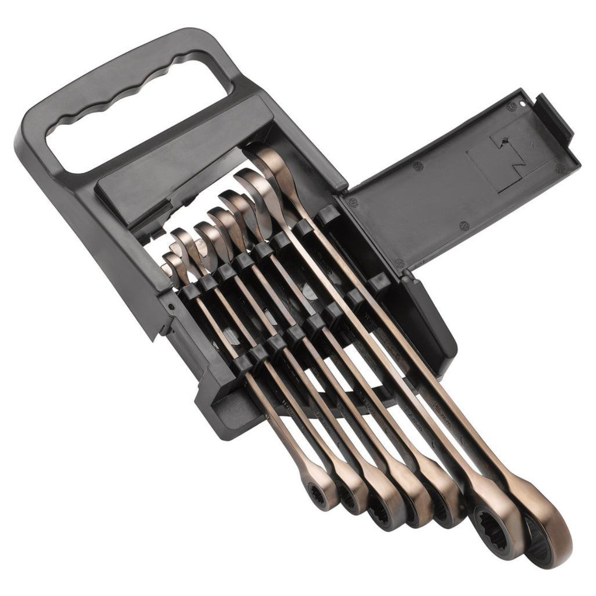 Draper HI-TORQ Metric Ratcheting Combination Spanner Set, Black (7 Piece) 51178