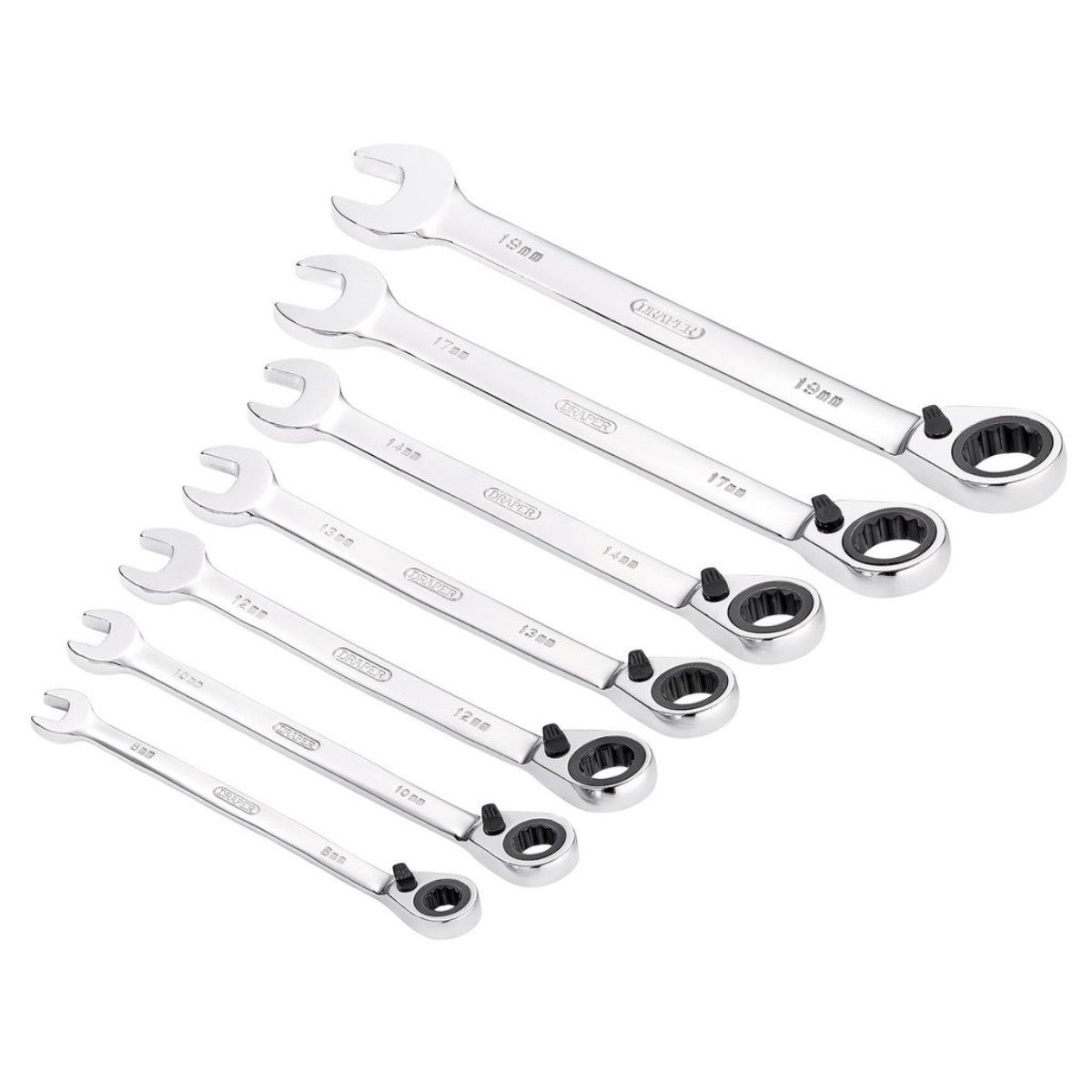 Draper HI-TORQ Metric Reversible Ratcheting Combination Spanner Set (7 Piece) 51179